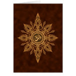 Golden Brown Aum Star Greeting Cards