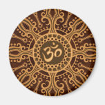 Golden Brown Aum Star Fridge Magnet
