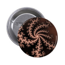 Golden Brown - coffee coloured fractal swirls Pinback Button