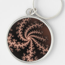 Golden Brown - coffee coloured fractal swirls Keychains