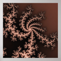 Golden Brown - coffee coloured fractal swirls Poster