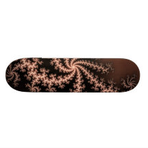 Golden Brown - coffee coloured fractal swirls Skate Board