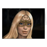 Golden Butterfly Masked Fairy Fantasy Blank Cards