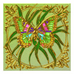 Golden Butterfly Wedding Invitation