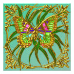 Golden Butterfly Wedding Invitation