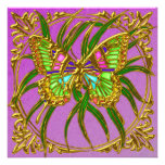 Golden Butterfly Wedding Invitation
