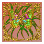 Golden Butterfly Wedding Invitation
