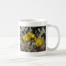 Golden Cactus Flowers Coffee Mugs
