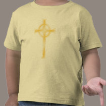 Golden Celtic Christian Cross t-shirts