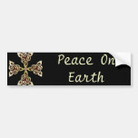 Golden Celtic Cross Bumper Sticker