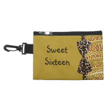 Golden Cheetah Sweet Sixteen Zebra Stripes Accessories Bag