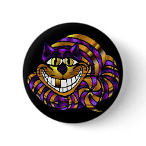 Golden Cheshire Cat Button