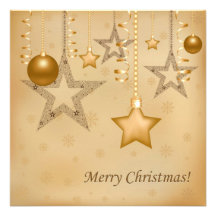 Golden Christmas Custom Invites
