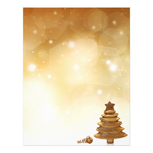 Golden Christmas - Letter Paper Letterhead Template | Zazzle