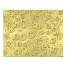 Golden Christmas Poinsettias on Foil Paper Photo