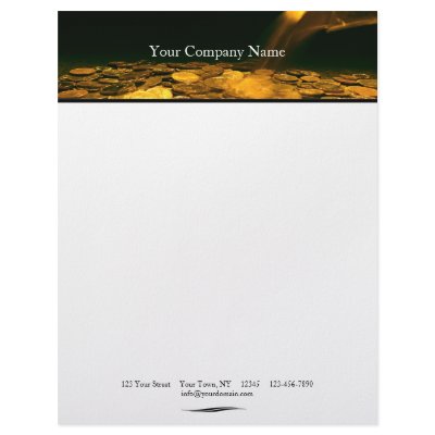 Golden Coin in Black Gold and White Letterhead Design by NoteableExpressions