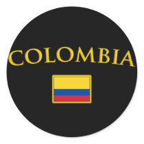 Golden Colombia Round Stickers