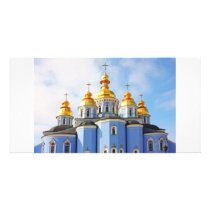 Golden copes of in cathedral in Kiev Custom Photo Card