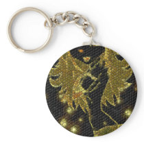 Golden Crackle Bunni Keychains