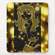Golden Crackle Bunni Mouse Pads