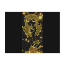 Golden Crackle Bunni Postcards