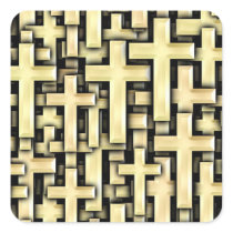 Golden Crosses Stickers