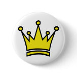 golden crown icon pinback buttons