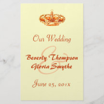 Golden Crown WEDDING Program flyer