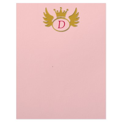 Golden Crown with Your Initial or Monogram! Custom Letterhead by CustomizeACard