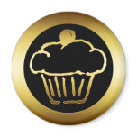 GOLDEN CUPCAKE FRIDGE MAGNETS