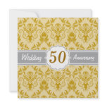 Golden Damask, 50th Wedding Anniversary Invitations