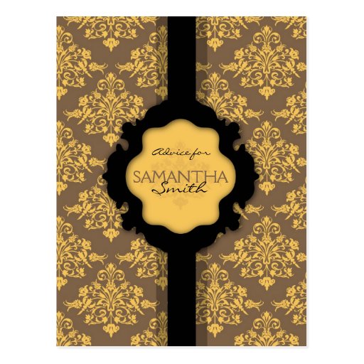 Golden Damask Advice Postcard