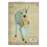 Golden Dearest Deer  Monogram Notecard
