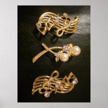 Golden Diamonds and Pearls Posters