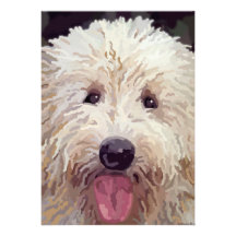 Golden Doodle Look Cards Custom Invitation