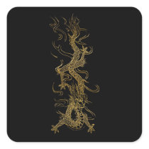 GOLDEN DRAGON Asian Art Sticker Series