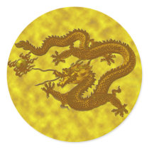 Golden Dragon Coin Sticker #2