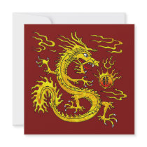 Golden Dragon Personalized Invitation