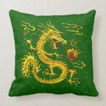 Golden Dragon Throw Pillows