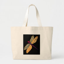 Golden Dragonfly Canvas Bag