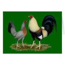 Golden Duckwing Chickens Greeting Cards
