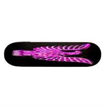 Golden Eagle in Pink, Lilac, Black Background Skate Boards
