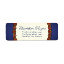 Golden Elizabethan Tudor Damask Jewel Labels
