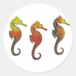 Golden Enameled Seahorse Sticker