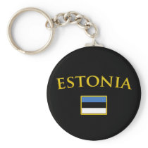 Golden Estonia Keychain