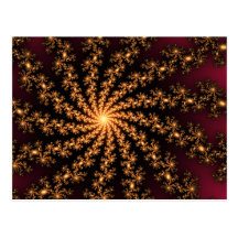 Golden Explosion - fractal design Postcards