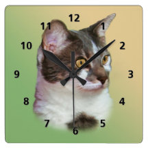 Golden-eyed Cat Clock