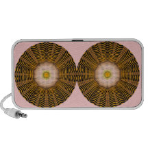 Golden filigree with dusty pink flowers portable speaker