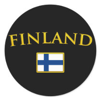 Golden Finland Round Stickers