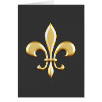 Golden Fleur De Lis Greeting Cards